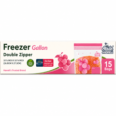 (Household Essential) Lychee Gallon Freezer, Reusable Double Zipper, Food Storage Bags