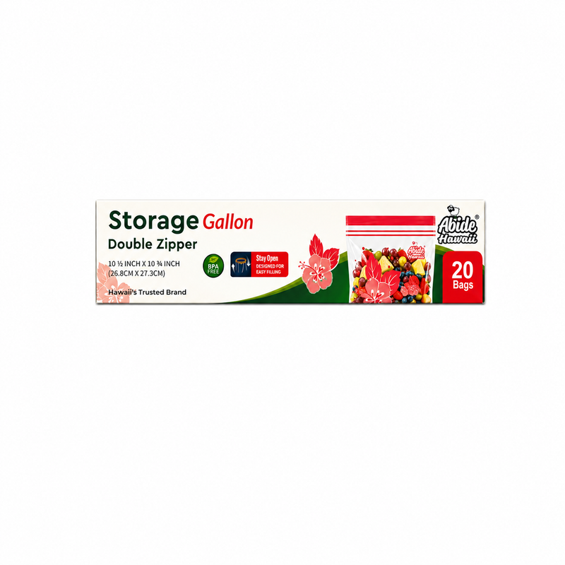 (Household Essential) Puakenikeni Sandwich Size, Reusable Double Zipper, Food Storage Bags