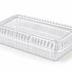 [Hawaii Foodware] PS 8.5 x 6 in, Hinged Food Containers, Clear, 100 Count