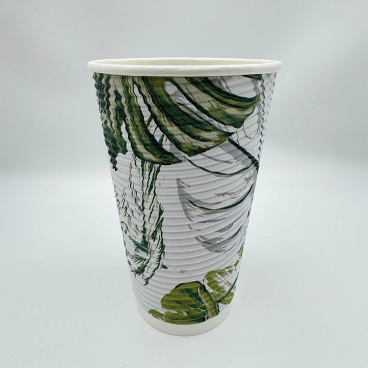 Paper Ripple Wall Cup 16oz, Monstera