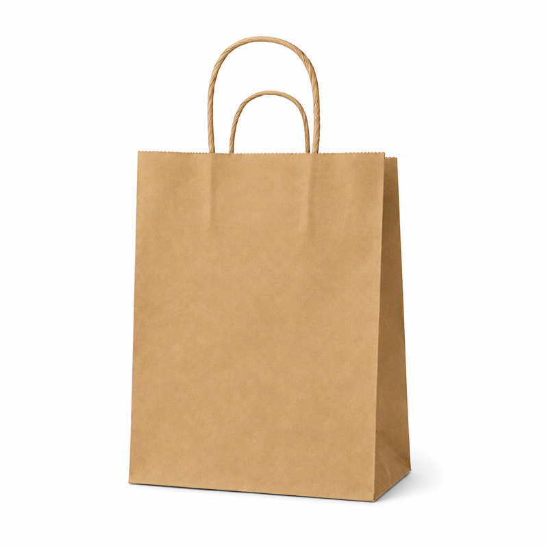 Paper Brown Bags with Twist Handles, (Multiple Sizes), Kraft