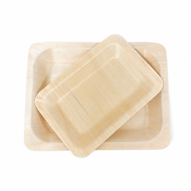 Natural Wood Rectangular Serving Trays (2 sizes)