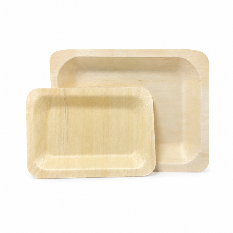 Natural Wood Rectangular Serving Trays (2 sizes)