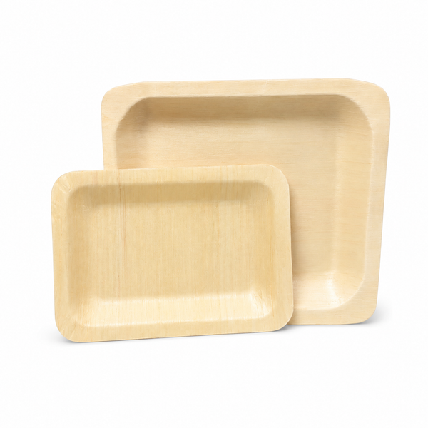 Natural Wood Rectangular Serving Trays (2 sizes)