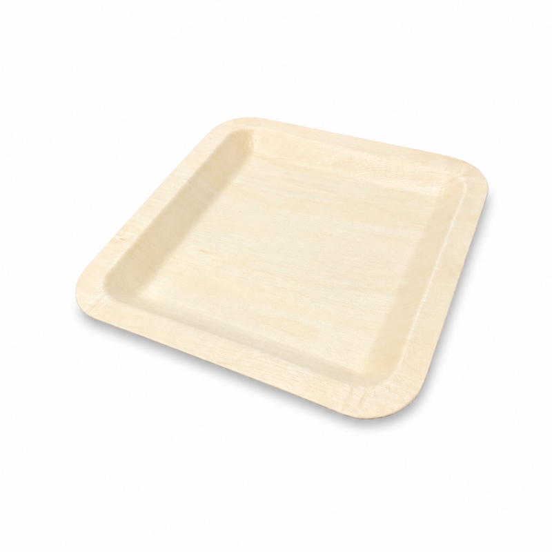 (New Item-Coming soon) Natural Wood Square Plates (4 size)