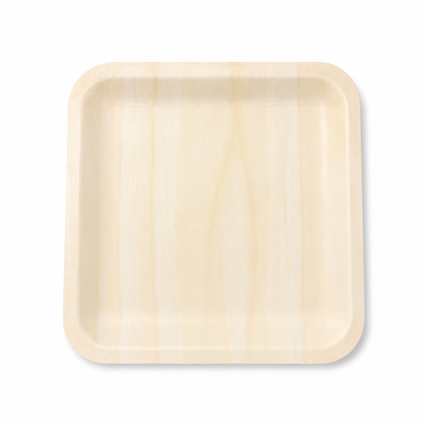 (New Item-Coming soon) Natural Wood Square Plates (4 size)