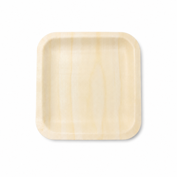 (New Item-Coming soon) Natural Wood Square Plates (4 size)