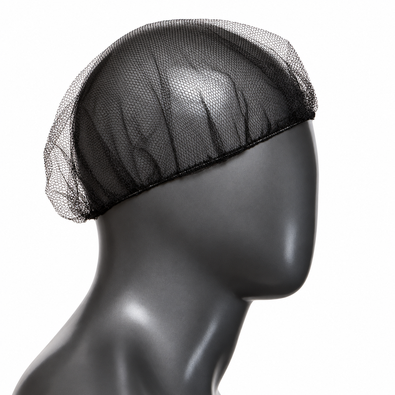 [Hawaii Foodware] 24-Inch Nylon Hairnets, Black, Reusable, 144 Count