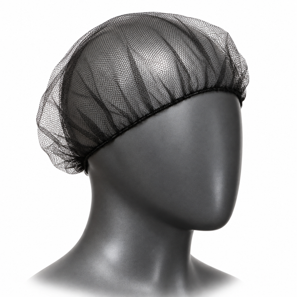 [Hawaii Foodware] 24-Inch Nylon Hairnets, Black, Reusable, 144 Count