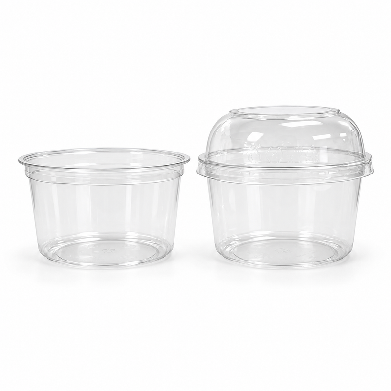 16 oz PLA Clear Poke Bowl, Plant-Based Bioplastic, Disposable