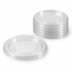 [Hawaii Foodware] PET 74 mm, Fits 3.25–5.5 oz Cups, Portion Cup Lids, Clear, 125 Count