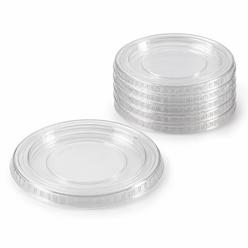 [Hawaii Foodware] PET 74 mm, Fits 3.25–5.5 oz Cups, Portion Cup Lids, Clear, 125 Count