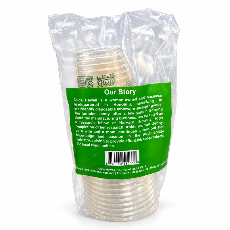 (PLA) 16 oz Cold Cups, Bioplastic, Commercially Compostable, 12 Count