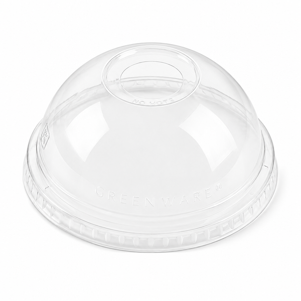 (PLA) Bioplastic Dome Lid, 12-16oz (96mm) BPI (20PK/50CT)