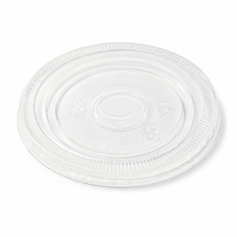 (PLA) Bioplastic Flat(Straw) Lid, 9-24oz (96mm) BPI (20PK/50CT)