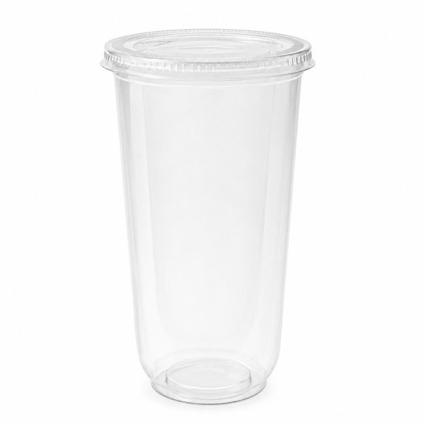 (PLA) Bioplastic Flat(Straw) Lid, 9-24oz (96mm) BPI (20PK/50CT)