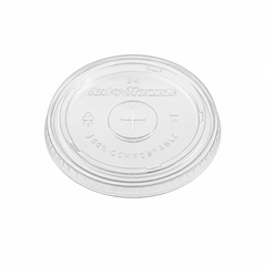 (PLA) Bioplastic Flat(Straw) Lid, 9-24oz (96mm) BPI (20PK/50CT)