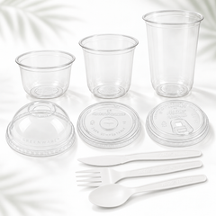 (PLA) Bioplastic Cup 12oz, 16oz and 24oz Rounded bottom (10PK/100CT), BPI Certified