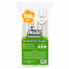 (PLA) Bioplastic Cup 12oz, 16oz and 24oz U bottom (10PK/100CT), BPI Certified, hold temperatures up to 105°F (40°C)