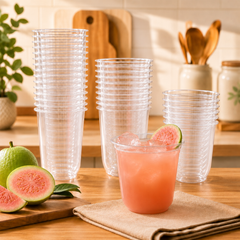 (PLA) Bioplastic Cup 12oz, 16oz and 24oz U bottom (10PK/100CT), BPI Certified, hold temperatures up to 105°F (40°C)