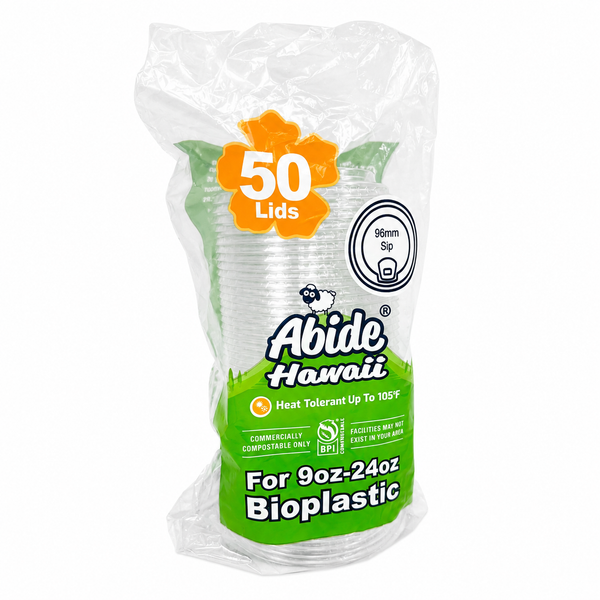 (PLA) Bioplastic Lid 9-24oz (96mm) Sip BPI (20PK/50CT)