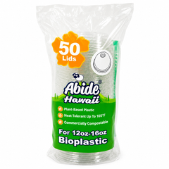 (PLA) Bioplastic Dome Lid, 12-16oz (96mm) BPI (20PK/50CT)