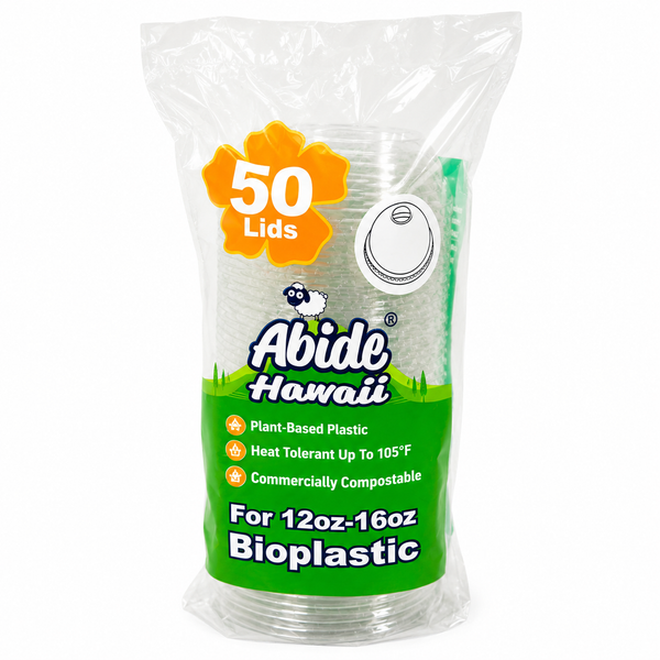 (PLA) Bioplastic Dome Lid, 12-16oz (96mm) BPI (20PK/50CT)