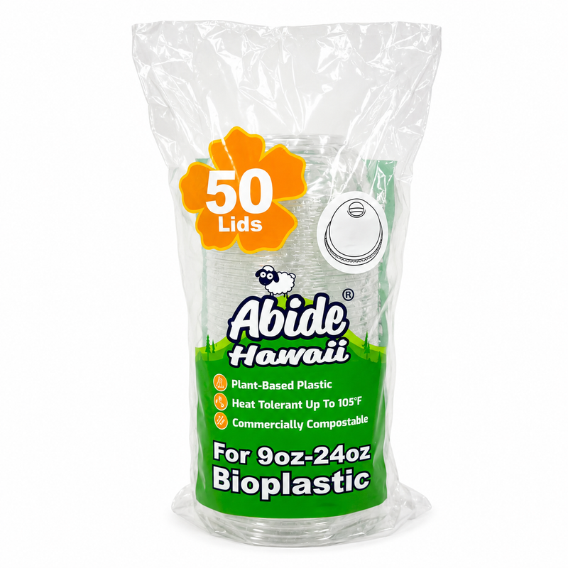 (PLA) Bioplastic Dome Lid, 9-24oz (96mm) BPI (20PK/50CT)