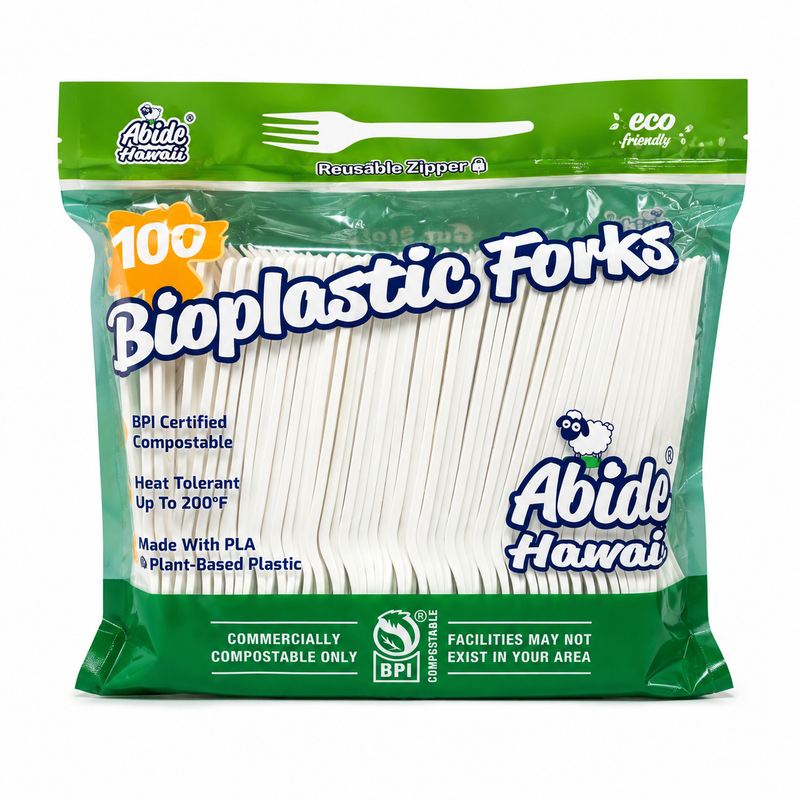 (PLA) Bioplastic Fork 6.5