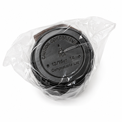 (PLA) Bioplastic Lid, Black Color, For 12-16oz Coffee Lid (20PK/25CT), Compostable