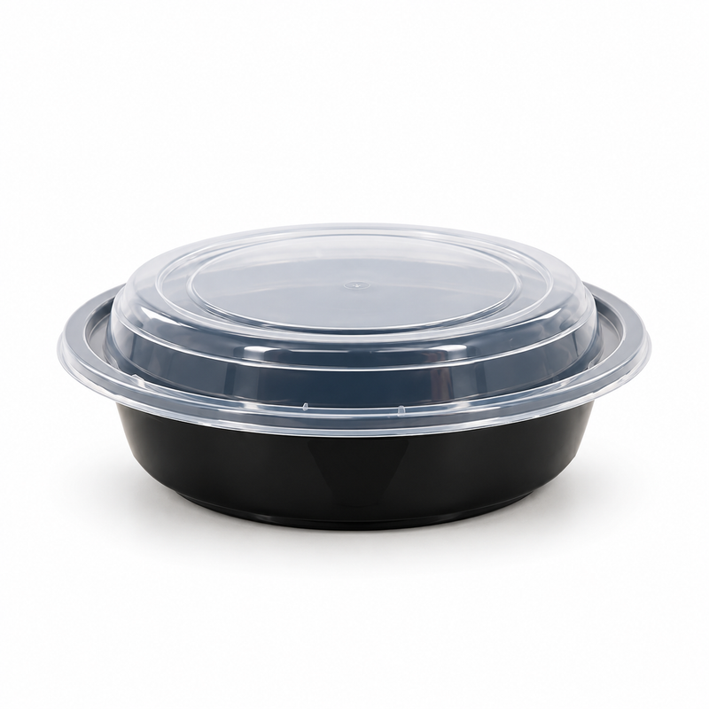 [Hawaii Foodware] 24 oz Round Microwavable Food Container with Lid