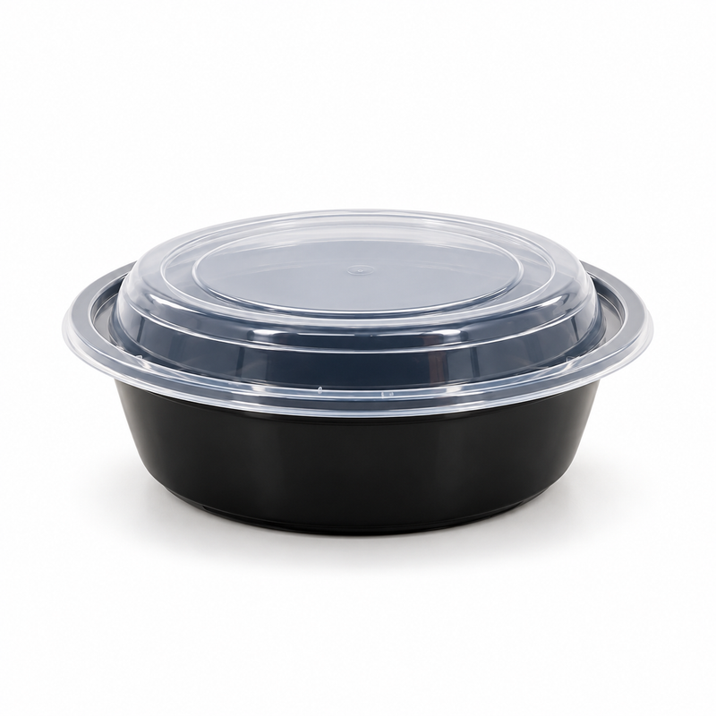 [Hawaii Foodware] 32 oz Round Microwavable Food Container with Lid