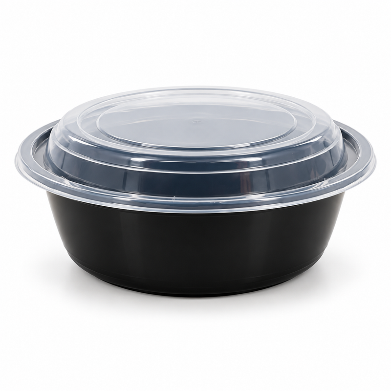 [Hawaii Foodware] 48 oz Round Microwavable Food Container with Lid