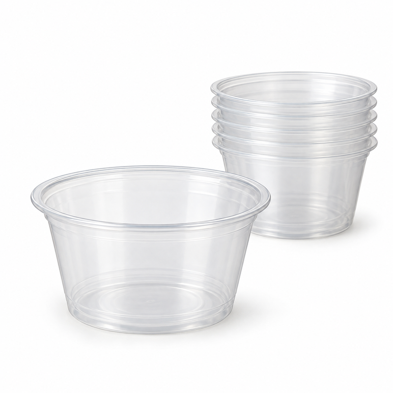[Hawaii Foodware] 4 oz PP Portion Cups, Clear, 74 mm, 125 Count
