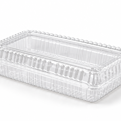 [Hawaii Foodware] PS 7.5 x 5 in, Hinged Food Containers, Clear, 100 Count