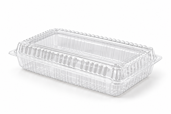 [Hawaii Foodware] PS 7.5 x 5 in, Hinged Food Containers, Clear, 100 Count