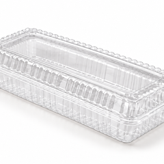 [Hawaii Foodware] PS 8.5 x 3.3 in, Hinged Food Containers, Clear, 100 Count