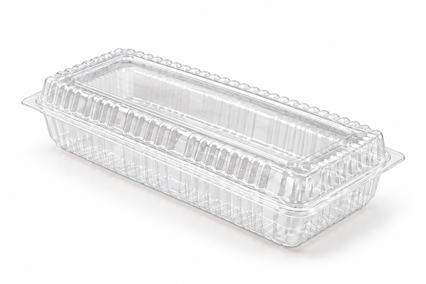 [Hawaii Foodware] PS 8.5 x 3.3 in, Hinged Food Containers, Clear, 100 Count