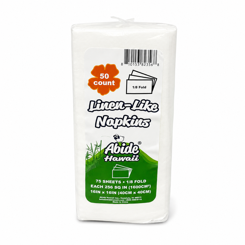 Paper Napkin Linen-like 16x16 1/8 fold white (20PK/50CT)