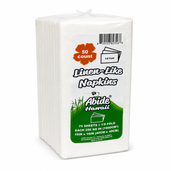 Paper Napkin Linen-like 16x16 1/8 fold white (20PK/50CT)