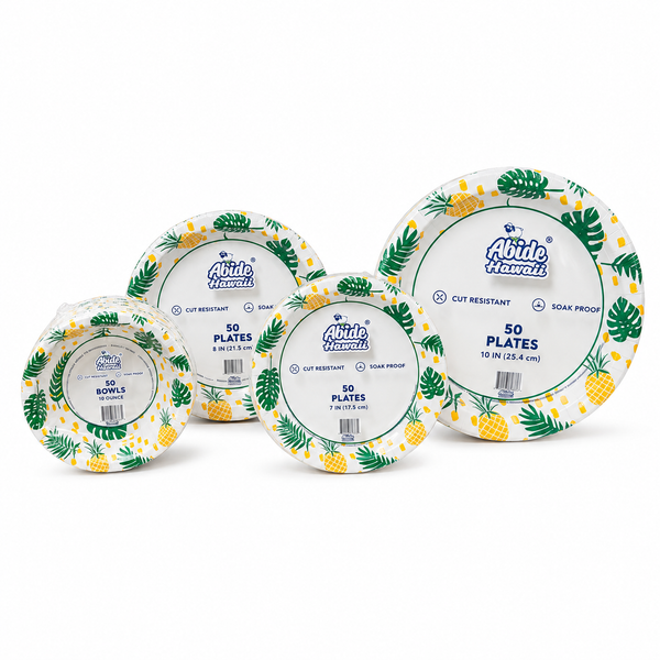 Paper Bowl 10oz Island Vibes (Pineapple & Monstera Design)