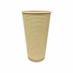 Paper Ripple/Double Wall Cup 8oz, 100% Bamboo Fiber, Neutral Color, Hot/Cold Friendly, To-Go Ready, Compostable