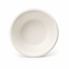 Plant Fiber Round Bowl (2 sizes), Sugarcane Bagasse/Bamboo Fiber, White Color, Heavy Duty, Compostable