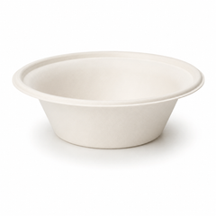Plant Fiber Round Bowl (2 sizes), Sugarcane Bagasse/Bamboo Fiber, White Color, Heavy Duty, Compostable