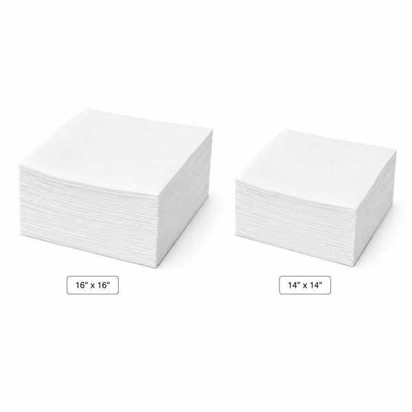 Premium Linen-Like Paper Napkin (2 Sizes), White Flat Pack (20PK/50CT)