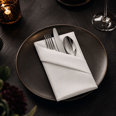 Premium Linen-Like Paper Napkin (2 Sizes), White Flat Pack (20PK/50CT)
