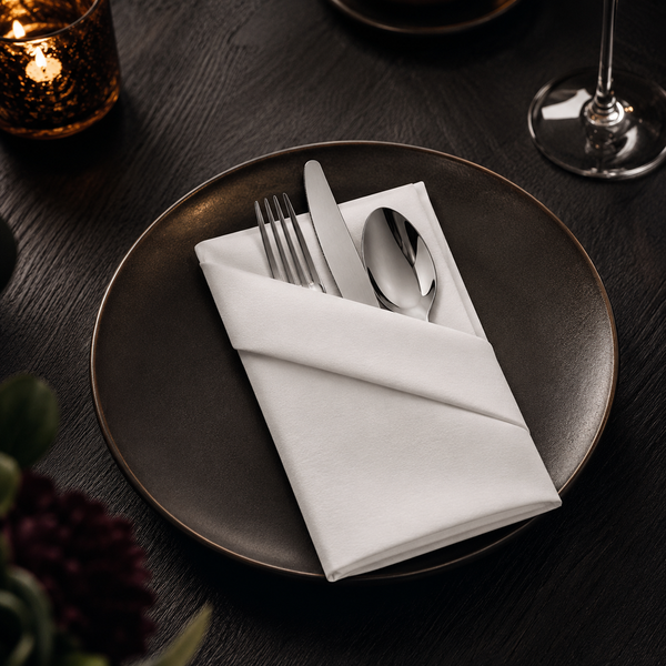 Premium Linen-Like Paper Napkin (2 Sizes), White Flat Pack (20PK/50CT)