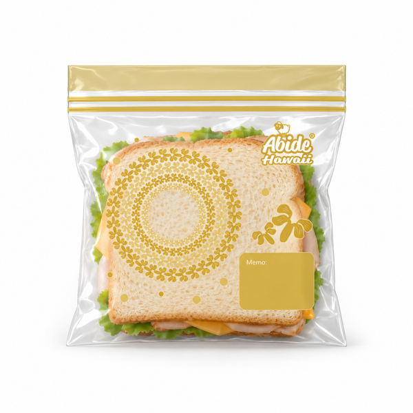 (Household Essential) Puakenikeni Sandwich Size, Reusable Double Zipper, Food Storage Bags