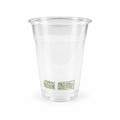 (PLA) 16 oz Cold Cups, Bioplastic, Commercially Compostable, 12 Count