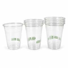 (PLA) 16 oz Cold Cups, Bioplastic, Commercially Compostable, 12 Count